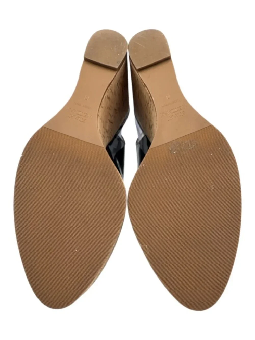 Stuart Weitzman Riviera Cork Wedge Sandals Black Patent NWOB Size 8 MSRP $395 - Picture 9 of 9